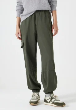 hush Trousers|Ava Washed Cargo Trousers Ivy Green