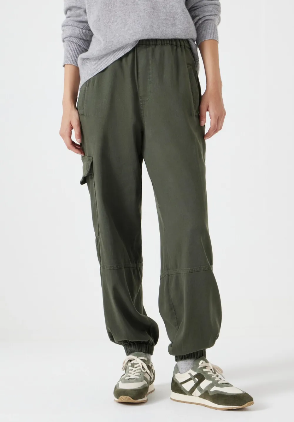 hush Trousers|Ava Washed Cargo Trousers Ivy Green