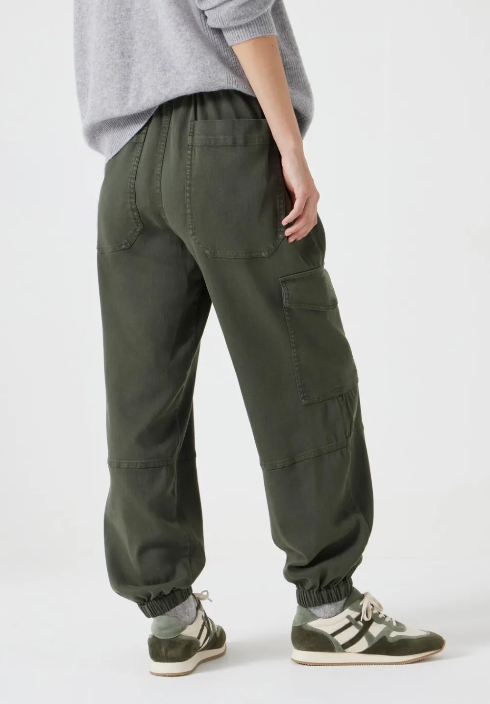 hush Trousers|Ava Washed Cargo Trousers Ivy Green