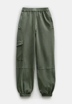 hush Trousers|Ava Washed Cargo Trousers Ivy Green
