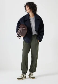 hush Trousers|Ava Washed Cargo Trousers Ivy Green