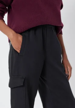 hush Trousers|Ava Washed Cargo Trousers Washed Black