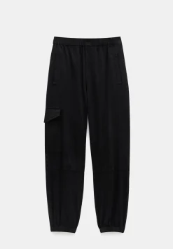 hush Trousers|Ava Washed Cargo Trousers Washed Black