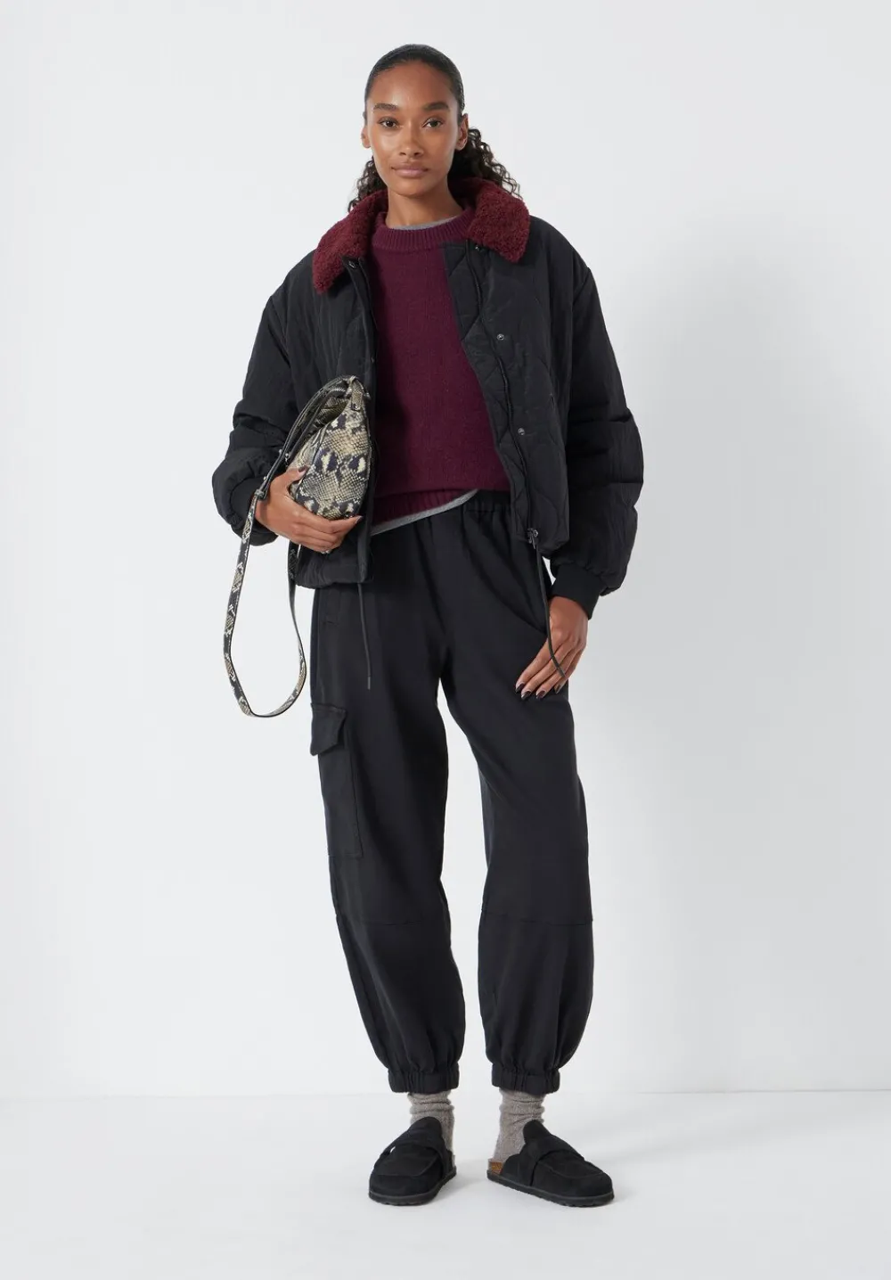 hush Trousers|Ava Washed Cargo Trousers Washed Black