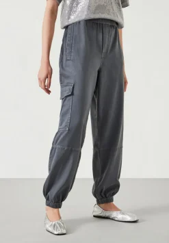 hush Trousers|Ava Washed Cargo Trousers Steel Blue