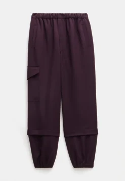 hush Trousers|Ava Wool Cargo Trousers Burgundy Red