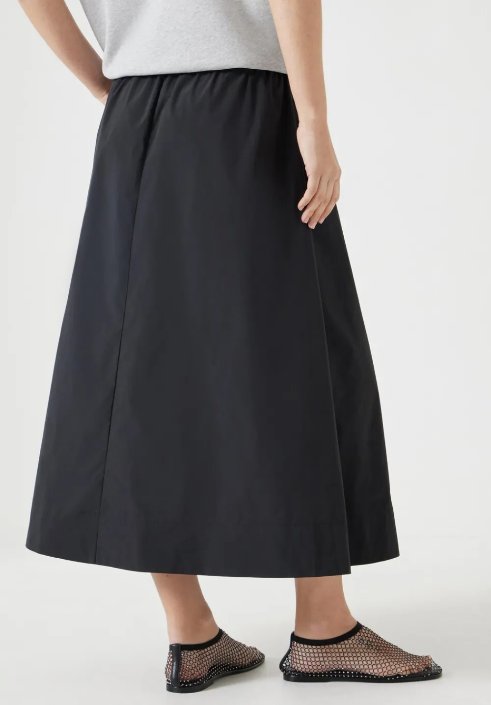hush Skirts|Aya Technical Pull On Midi Skirt Black