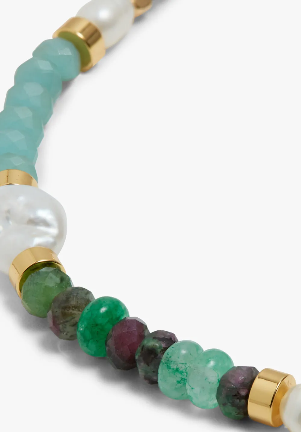 hush Jewellery|Azalea Semi Precious Bracelet Gold/Green