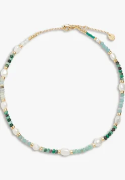 hush Jewellery|Azalea Semi Precious Necklace Gold/Green