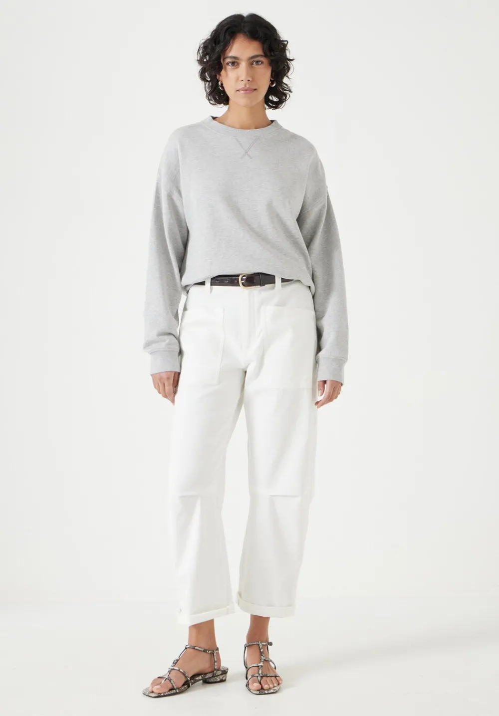 hush Sweatshirts & Hoodies|Back Detail Sweatshirt Grey Marl