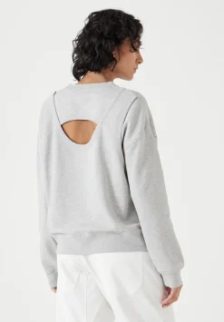 hush Sweatshirts & Hoodies|Back Detail Sweatshirt Grey Marl