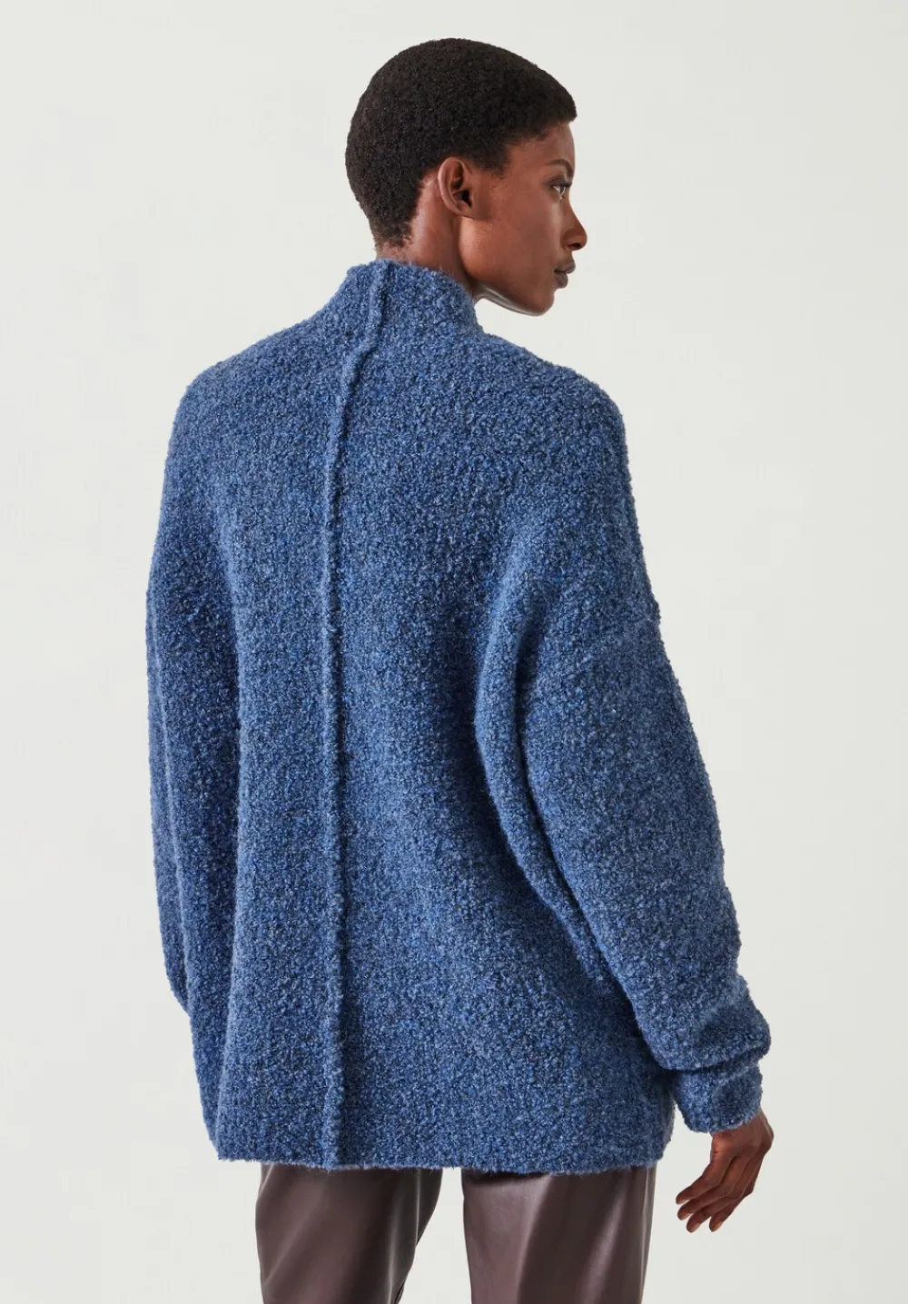 hush Jumpers & Cardigans|Bailey Boucle Funnel Jumper Blue