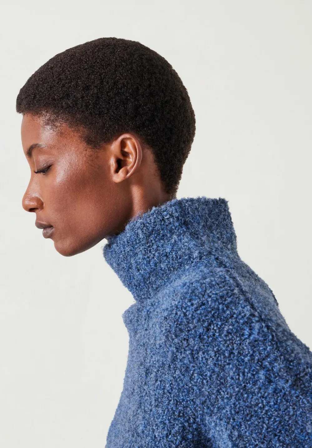 hush Jumpers & Cardigans|Bailey Boucle Funnel Jumper Blue