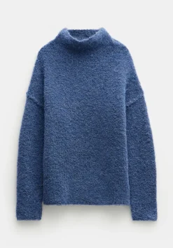 hush Jumpers & Cardigans|Bailey Boucle Funnel Jumper Blue