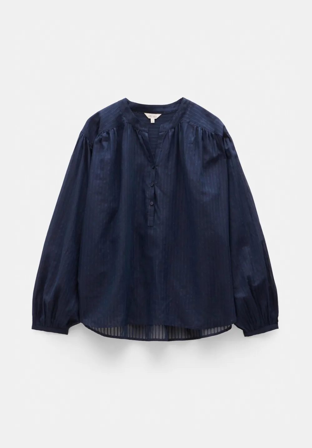 hush Tops & T-Shirts|Shirts & Blouses|Bea Textured Stripe Blouse Dark Navy