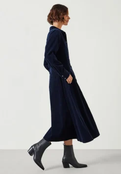 hush Dresses|Bella Cord Midi Dress Navy