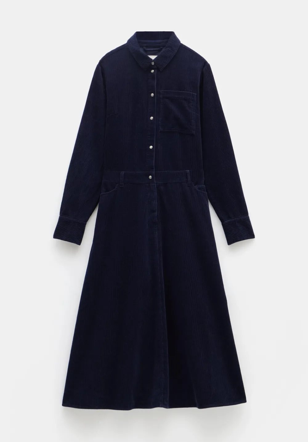 hush Dresses|Bella Cord Midi Dress Navy