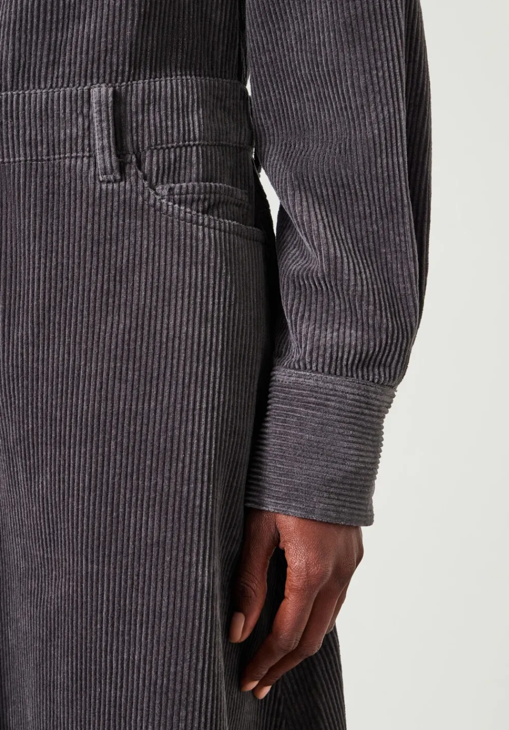 hush Dresses|Bella Cord Midi Dress Charcoal Grey