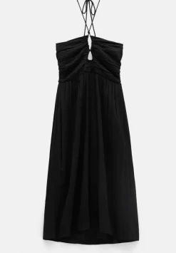 hush Dresses|Bella Cut Out Crinkle Bandeau Dress Black