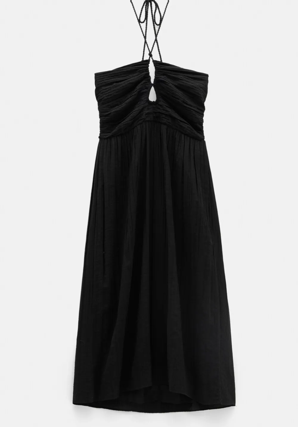 hush Dresses|Bella Cut Out Crinkle Bandeau Dress Black