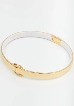 hush Jewellery|Bess Enamel Bangle Gold/White