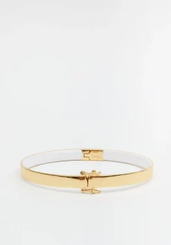 hush Jewellery|Bess Enamel Bangle Gold/White