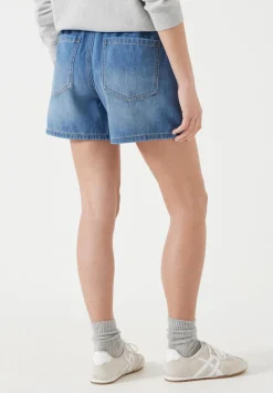 hush Shorts|Betty Denim Pull On Shorts Mid Authentic Wash