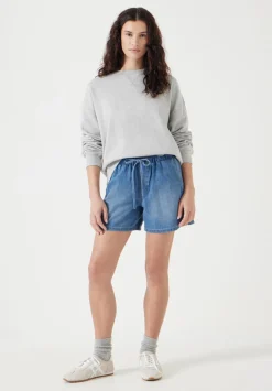 hush Shorts|Betty Denim Pull On Shorts Mid Authentic Wash