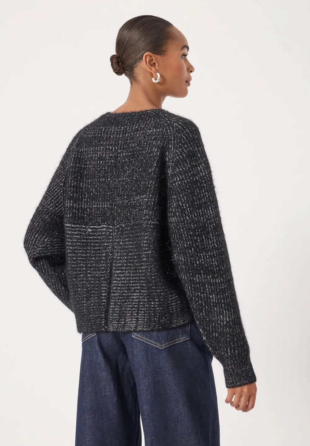 hush Jumpers & Cardigans|Betty Wool Blend Metallic Jumper Silver Metallic
