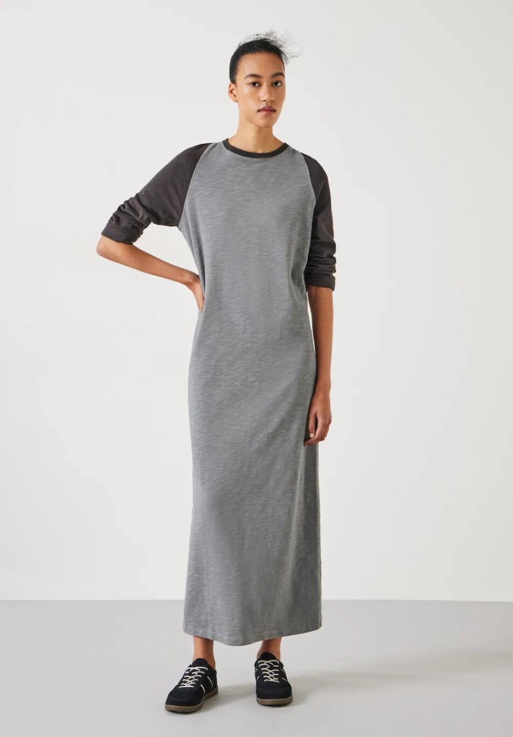 hush Dresses|Billie Jersey Maxi Dress Light Grey Marl