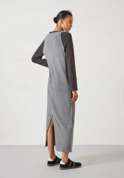 hush Dresses|Billie Jersey Maxi Dress Light Grey Marl
