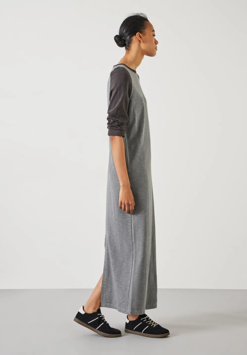 hush Dresses|Billie Jersey Maxi Dress Light Grey Marl