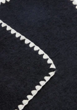 hush Scarves|Blanket Stitch Scarf Black/Cream