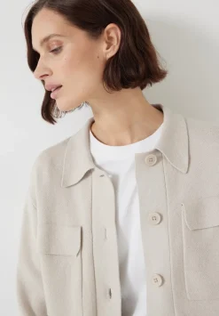 hush Jumpers & Cardigans|Jackets & Coats|Bobbie Shirt Jacket with Wool Stone White