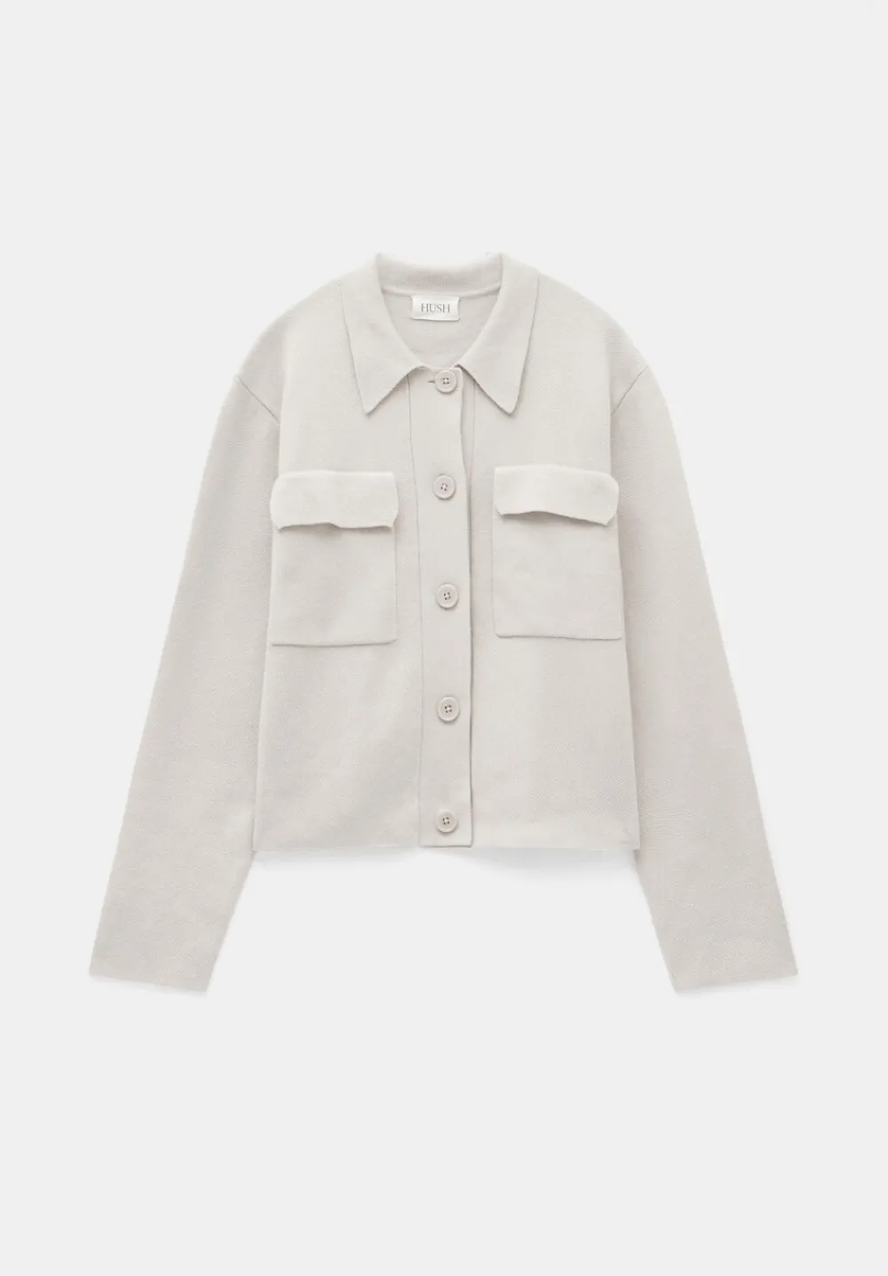 hush Jumpers & Cardigans|Jackets & Coats|Bobbie Shirt Jacket with Wool Stone White