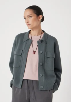 hush Jumpers & Cardigans|Jackets & Coats|Bobbie Shirt Jacket with Wool Sage Green