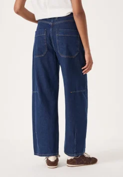 hush Jeans|Bree Horseshoe Barrel Leg Jeans Mid Blue