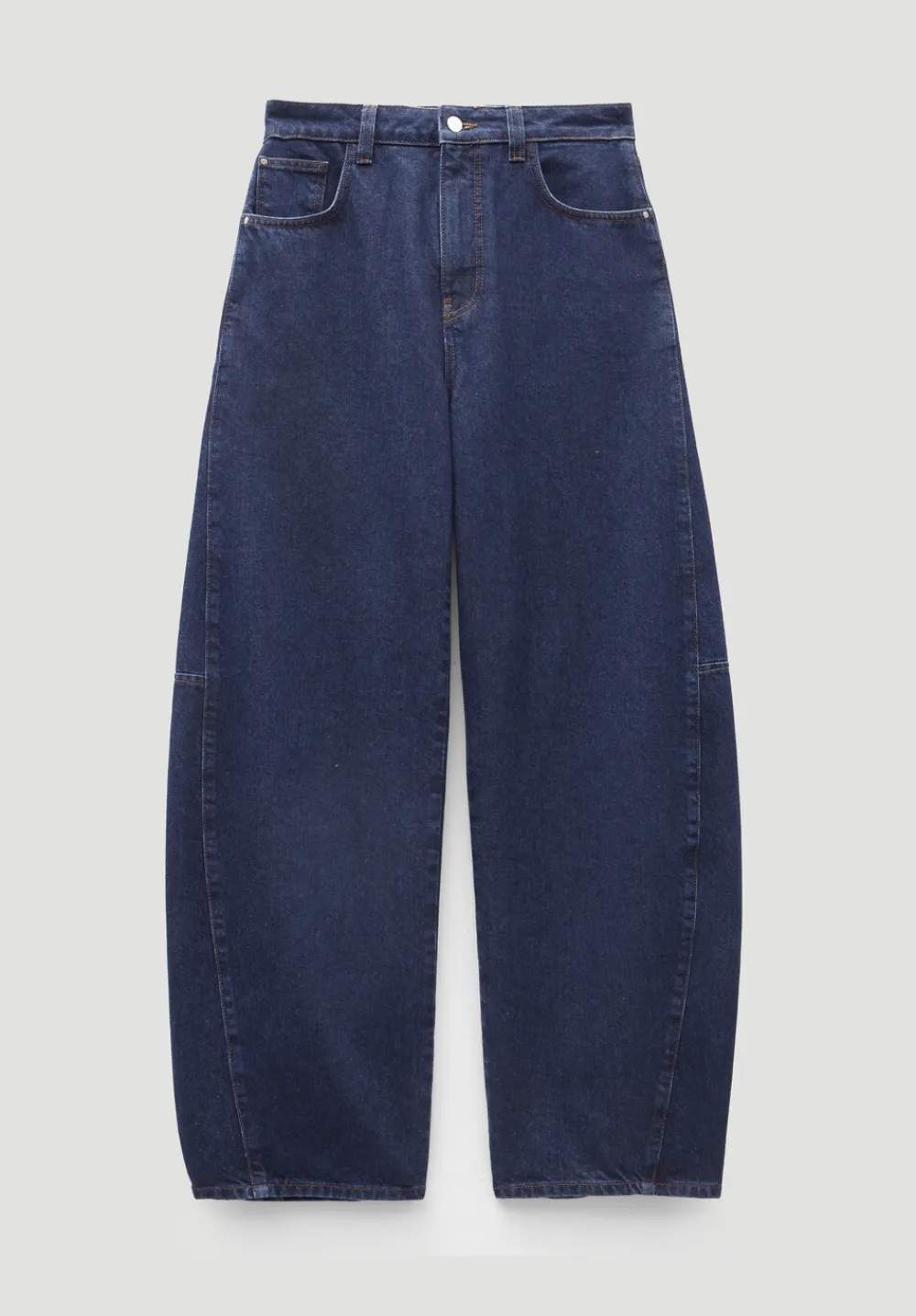 hush Jeans|Bree Horseshoe Barrel Leg Jeans Mid Blue