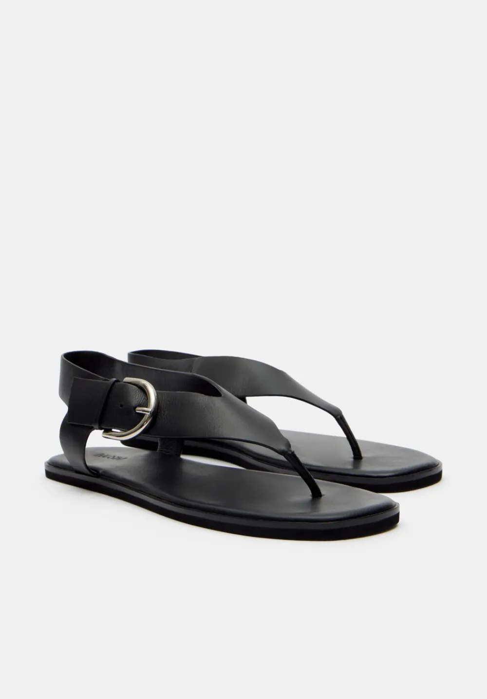 hush Flats|Sandals|Brinley Buckle Toe Post Sandal Black
