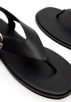 hush Flats|Sandals|Brinley Buckle Toe Post Sandal Black