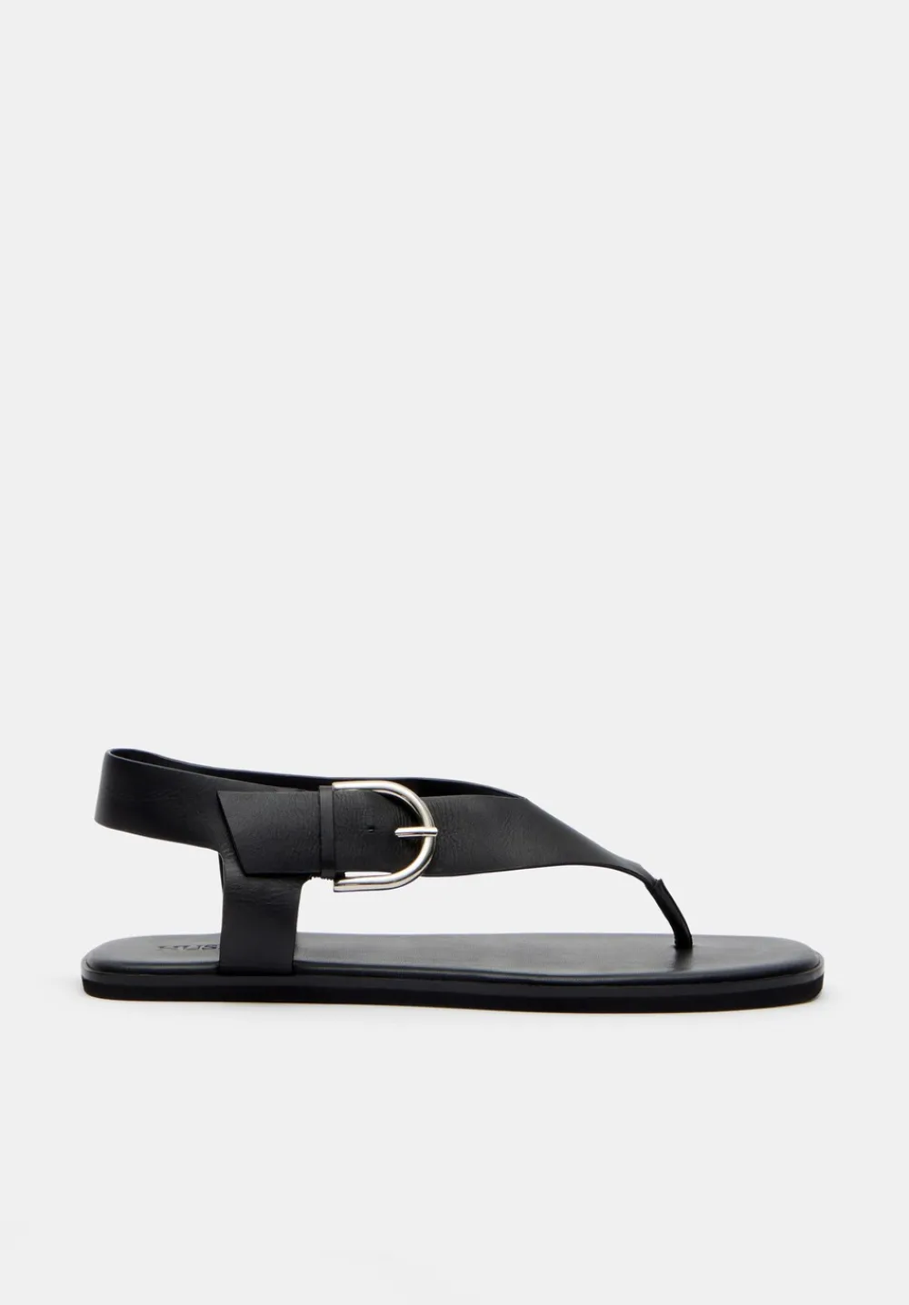 hush Flats|Sandals|Brinley Buckle Toe Post Sandal Black