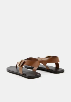 hush Flats|Sandals|Brinley Buckle Toe Post Sandal Tan