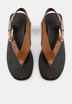 hush Flats|Sandals|Brinley Buckle Toe Post Sandal Tan