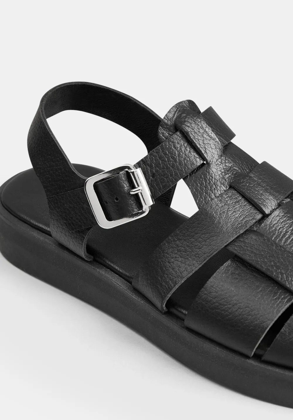 hush Sandals|Flats|Brisa Leather Sandals Black