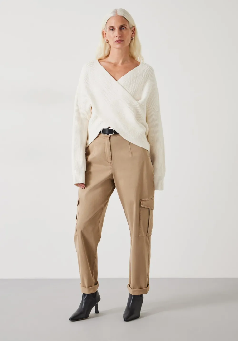 hush Jumpers & Cardigans|Bronte Cross Front Knit Jumper Soft White