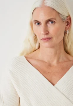 hush Jumpers & Cardigans|Bronte Cross Front Knit Jumper Soft White