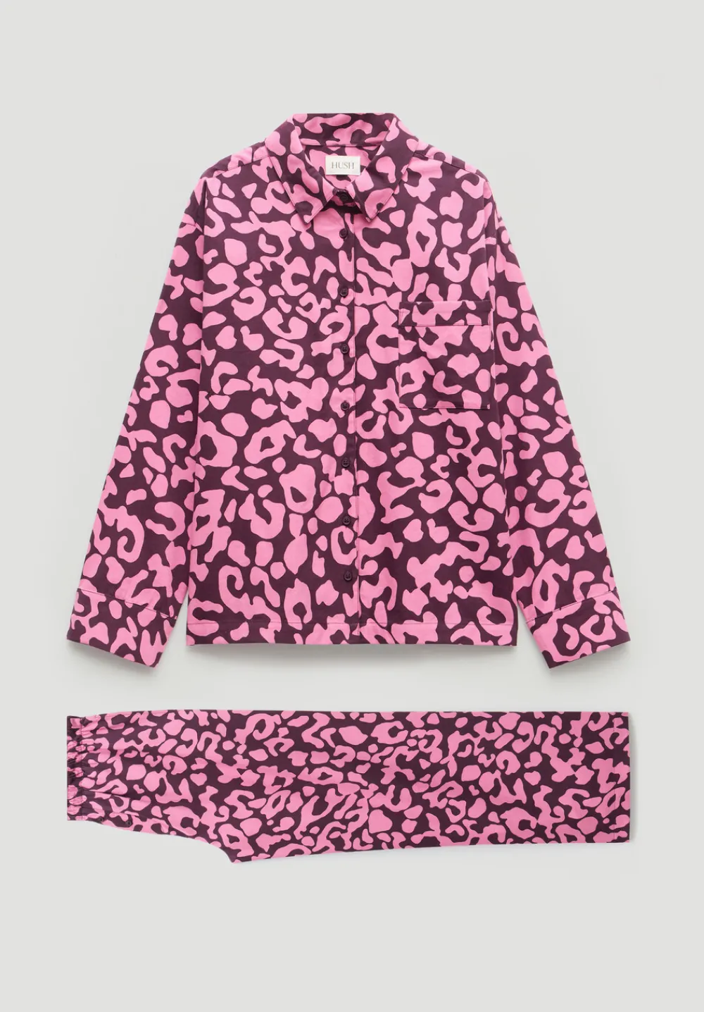 hush Pyjamas & Nightwear|Brushed Cotton Animal Print Pyjamas Pink Mix