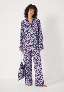 hush Pyjamas & Nightwear|Brushed Cotton Animal Print Pyjamas Blue Mix