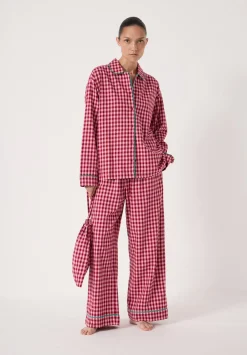 hush Pyjamas & Nightwear|Brushed Cotton Gingham Pyjamas Pink Mix