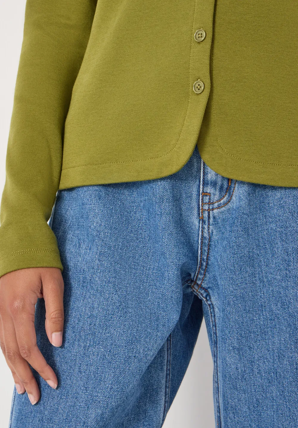 hush Tops & T-Shirts|Button Detail Jersey Cardigan Olive Green